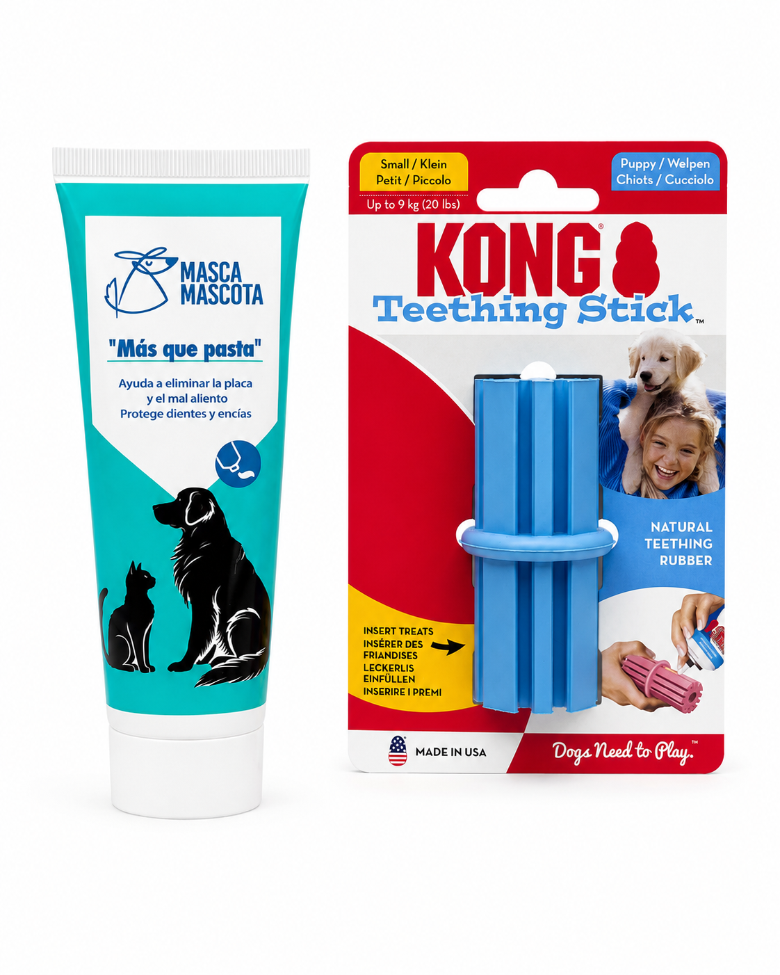 "Más que pasta" y Dental Stick Kong para cachorros