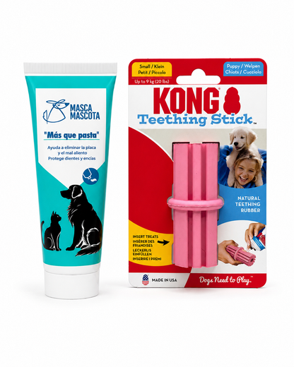 "Más que pasta" y Dental Stick Kong para cachorros