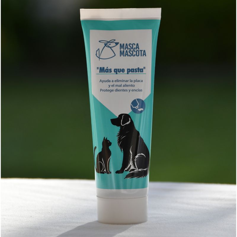 Pack dental Pasta Dental Natural para Perros Resina Natural Retorn "Tira y afloja Más que Pasta” 100g (Hueso y Dedal Incluido)