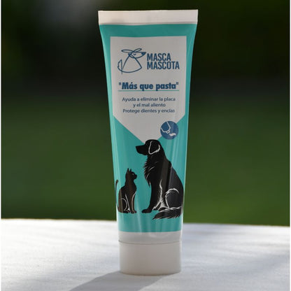 Pack dental Pasta Dental Natural para Perros Resina Natural Retorn "Tira y afloja Más que Pasta” 100g (Hueso y Dedal Incluido)